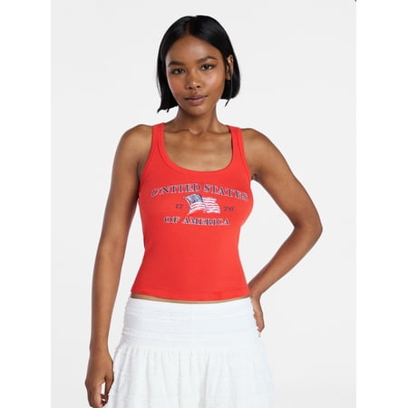 No Boundaries Americana Graphic Tank Top, Women's XXS-XXL Now $8.98