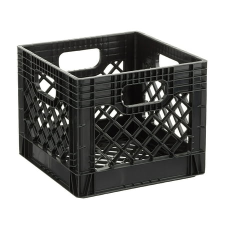 Juggernaut Storage 16QT Heavy-Duty Plastic Milk Crate Black with Built-in Handles Now $9.12
