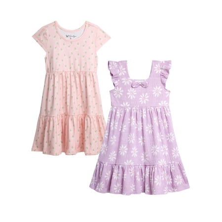 Jessica Simpson Girls' Two Pack Knit All-over Print Dress Set Now $7.85