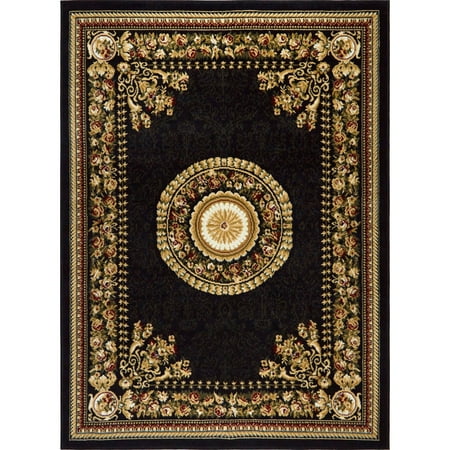 Home Dynamix Optimum Athens Traditional Medallion Area Rug, Black/Beige, 5''2" Now $43.19