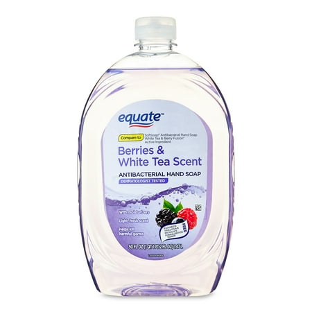 Equate Antibacterial Liquid Hand Soap, Berries and White Tea, 50 fl oz