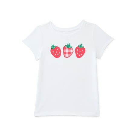 Wonder Nation Toddler Girls Tee with Short Sleeves