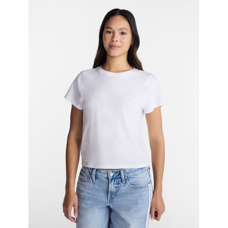 No Boundaries Washed Relaxed Fit Cotton Tee, Women's XXS-XXL Now $5.58