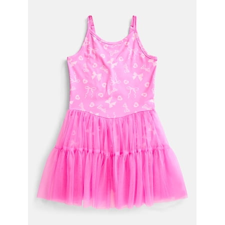 Barbie Girls Sleeveless Allover Print Tulle Romper Now $7.49