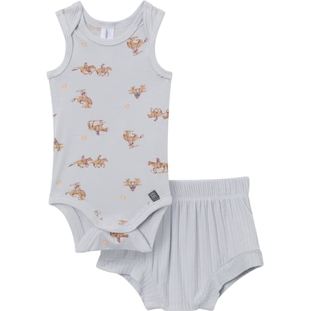 Modern Moments by Gerber Baby Neutral Viscose Sleeveless Bodysuit and Short Outfit Now $2.99