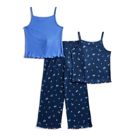 Wonder Nation Girls Tank Tops and Pants Sleep Set, 3-Piece Now $8.18