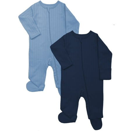 Wonder Nation Organic Cotton Baby Unisex Zip Front Footed Sleep N Play Pajamas Now $6.58