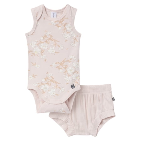Modern Moments by Gerber Baby Neutral Viscose Sleeveless Bodysuit and Short Outfit Now $6.00