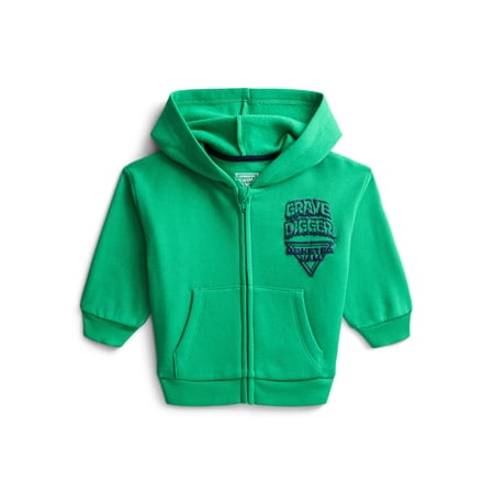 Monster Jam Baby Boys' Full Zip Graphic Hoodie, Sizes 0/3M-6/9M Now $2.24