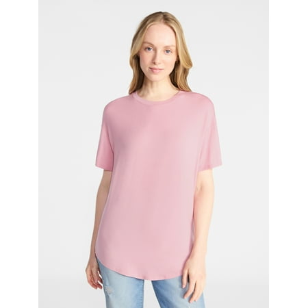 Time and Tru Women's Tunic Tee with Short Sleeves Now $9.74