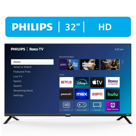 Philips 32" Class HD Smart Roku Borderless LED TV Now $118.00 at Walmart