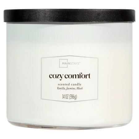 Mainstays 3-Wick Textured Wrapped Cozy Comfort Scented Candle, 14 oz Now $4.97