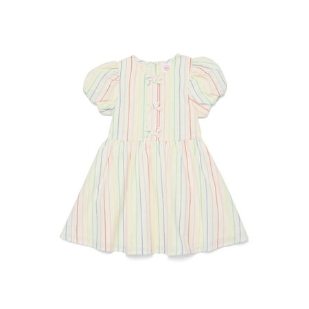 Wonder Nation Toddler Girls Stripe Dress with Bubble Sleeves Now $5.00 at Walmart