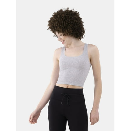 No Boundaries Cotton Stretch Ribbed Cropped Tank Top, Women's XS-XXXL Now $6.74
