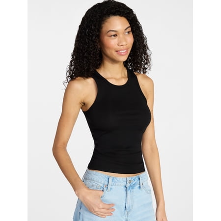 No Boundaries Ribbed High Neck Tank Top, Women's XXS-XXL Now $4.98