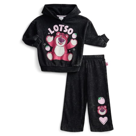 Toy Story Lotso Toddler Girls' Graphic Hoodie and Matching Sweatpants Set, 2-Piece