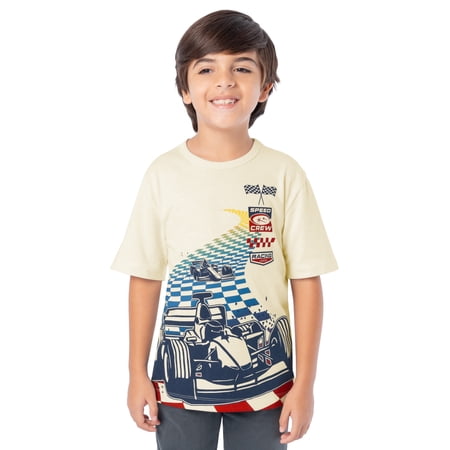 Wonder Nation Boy's Short Sleeve Elevated Graphic T-Shirt, & Husky Now $4.04