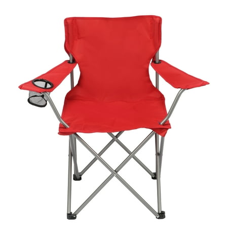 Ozark Trail Quad Folding Camp Chair with Cup Holder, Dark Red Now $8.97