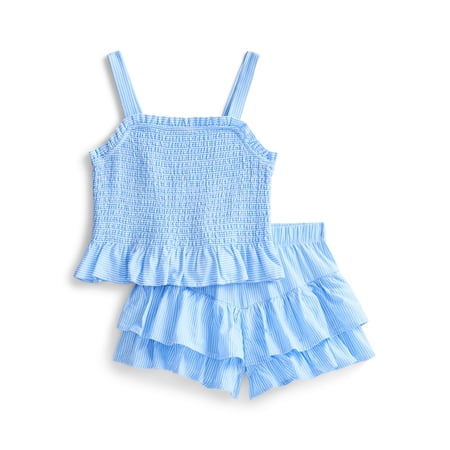 Wonder Nation Toddler Girls Patriotic Tank Top and Shorts Outfit Set, 2-Piece Now $9.50