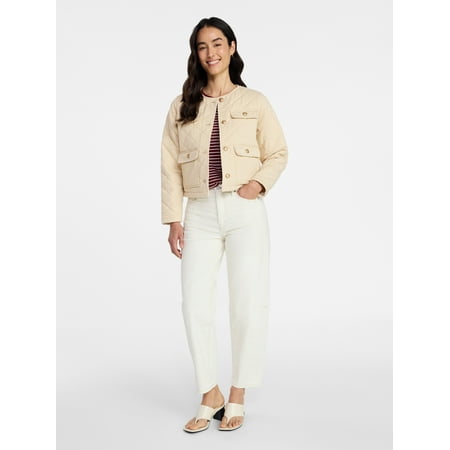 Time and Tru Women's Quilted Cotton Jacket Now $13.92