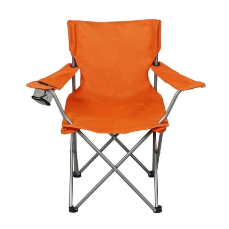 Ozark Trail Quad Folding Camp Chair with Cup Holder, Bright Orange Now $9.97
