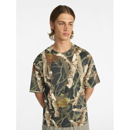 No Boundaries Cotton Oversized Cropped Tee with Short Sleeves, Men's and Big Men's Now $9.98
