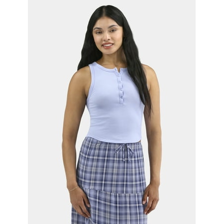 No Boundaries Seamless Henley Tank, Women's Now $7.98