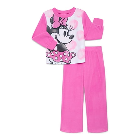 Disney Minnie Mouse Toddler Girls Long Sleeve Top and Pants Pajama Set, 2-Piece Now $7.00