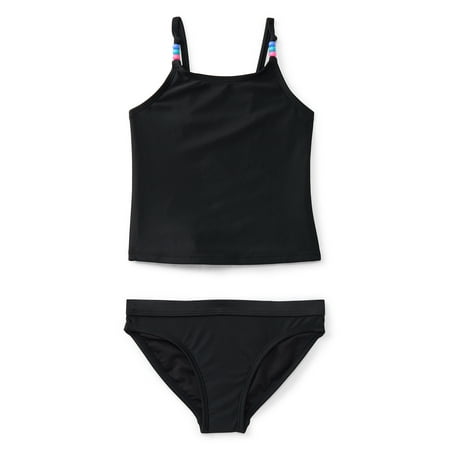 Wonder Nation Girls Everyday Tankini Swim Set with UPF 50+, 2-Piece, & Now $4.82