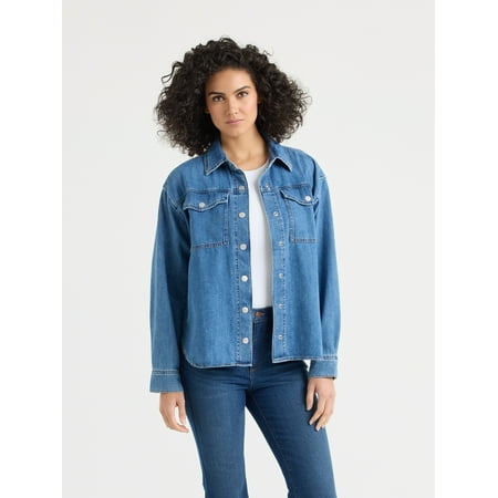 Sofia by Sofia Vergara Women's Relaxed Boyfriend Shirt with Long Sleeves Now $7.39