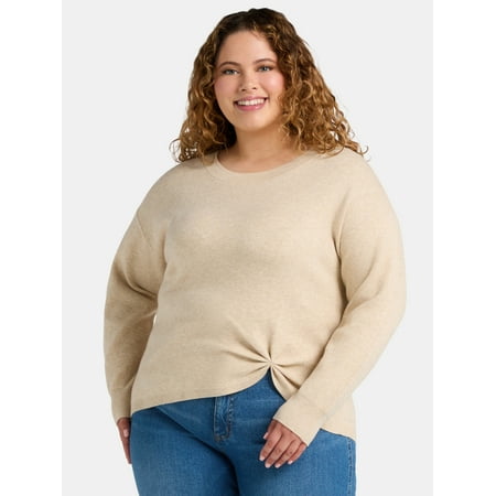 Terra & Sky Women’s Plus Twist Sweater Now $5.74