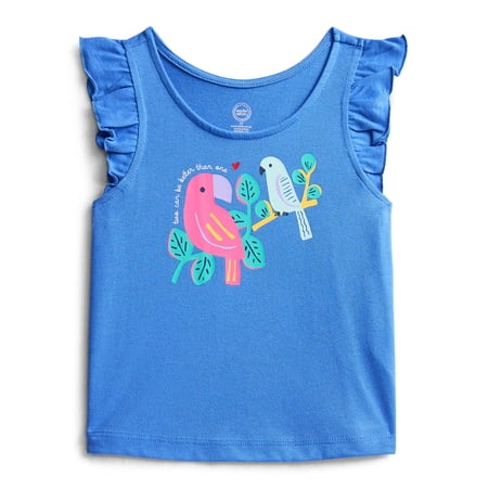 Wonder Nation Toddler Girls Graphic Tank Top with Ruffle Sleeves Now $4.98