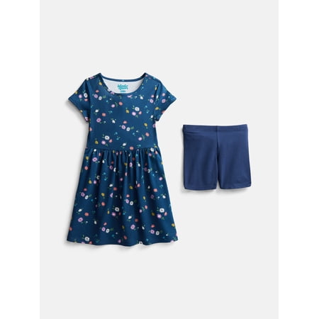 Wonder Nation Little Girls and Big Girls Play Dress with Short Sleeves and Shorts Now $8.96
