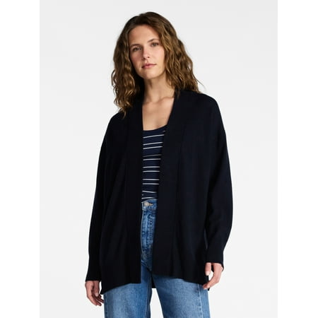 Time and Tru Women's Open Front Cardigan Sweater with Long Sleeves, Lightweight Now $4.33