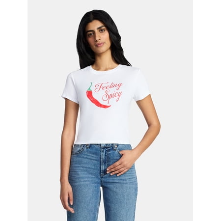 Brain Rot Women's Graphic Cropped Baby Tee with Short Sleeves Now $6.98