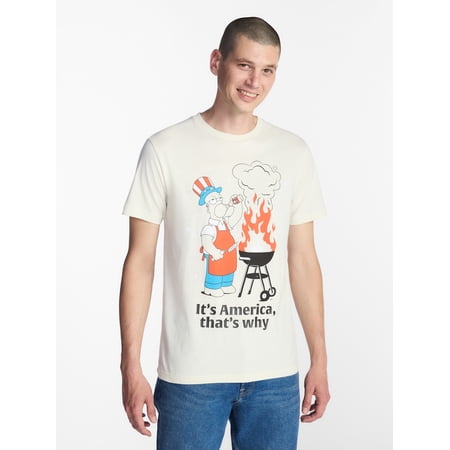 The Simpsons Men's and Big Men's Americana Home of the Free Graphic Tee Now $3.84