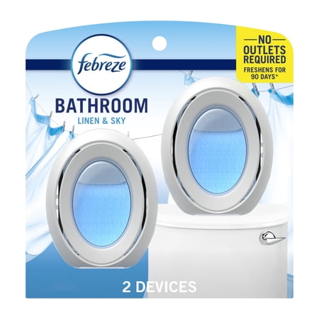 Febreze Bathroom Air Freshener, Odor-Fighting, Linen & Sky Scent, 2 Count Now $5.94