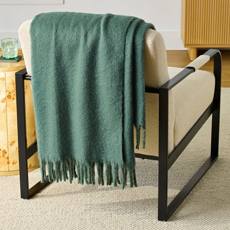 Better Homes & Gardens Faux Mohair Cozy Couch Throw Blanket Green Ash, 50x72" Now $9.97
