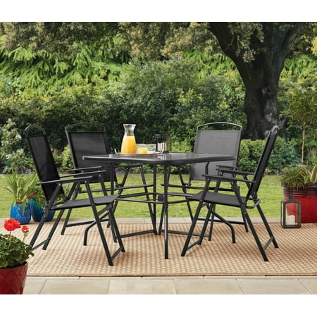 Mainstays Albany Lane 5-Piece Steel Outdoor Patio Dining Set with Umbrella Hole Now $98.00