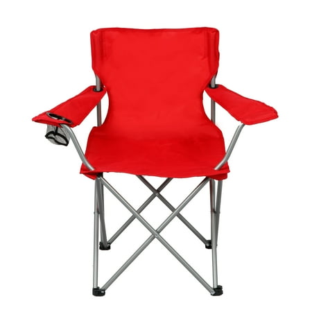 Ozark Trail Quad Folding Camp Chair with Cup Holder, Bright Red Now $8.97