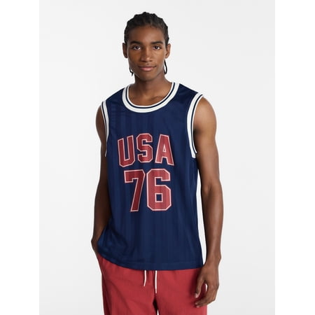 No Boundaries USA Vertical Stripe Mesh Tank Top, Men's XS-4XLT Now $8.99