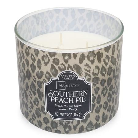 Mainstays 3-Wick Glass Jar Candle with Decorative Wrap, Southern Peach Pie, 13 oz Now $4.97