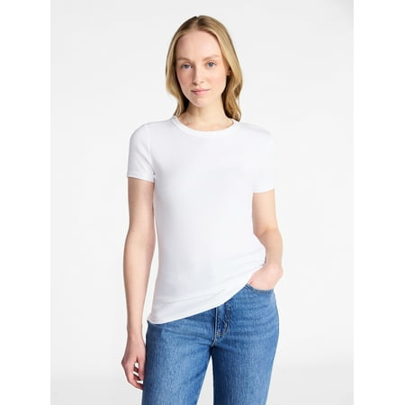 Time and Tru Women's Ribbed Tee with Short Sleeves Now $8.98