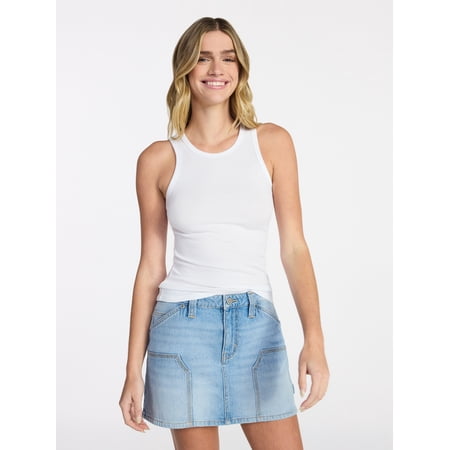 No Boundaries Ribbed High Neck Tank Top, Women's XXS-XXL Now $4.98