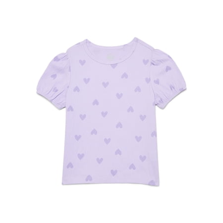 Wonder Nation Girls Crinkle Jersey Tee with Short Sleeves Now $4.30