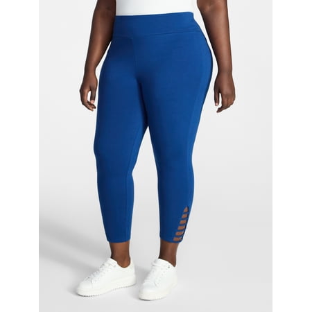 Terra & Sky Women's Plus Size Capri Ladder Leggings, 22" Inseam Now $3.37