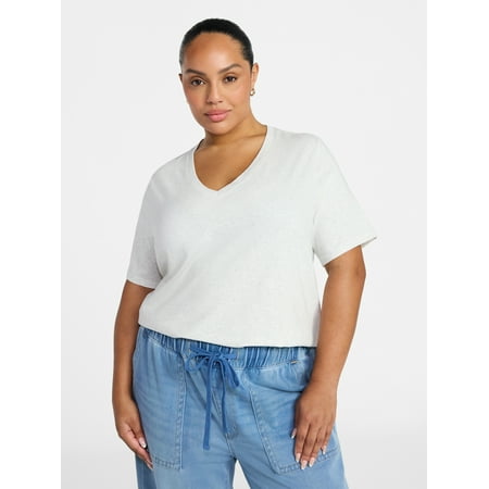 Terra & Sky Women's Plus Tee with Short Sleeves Now $4.13