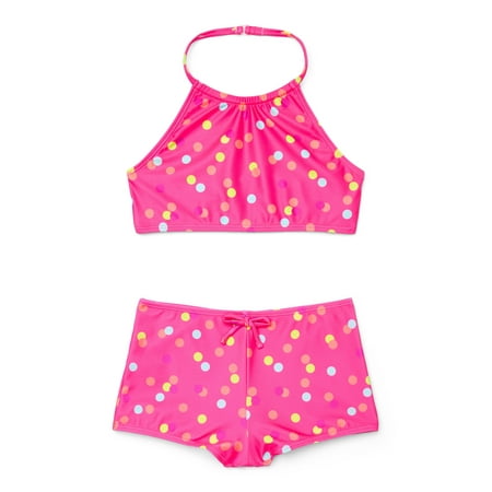 Ocean Gear Girls Halter Bikini Top and Boyshorts Swim Set, 2-Piece Now $8.06