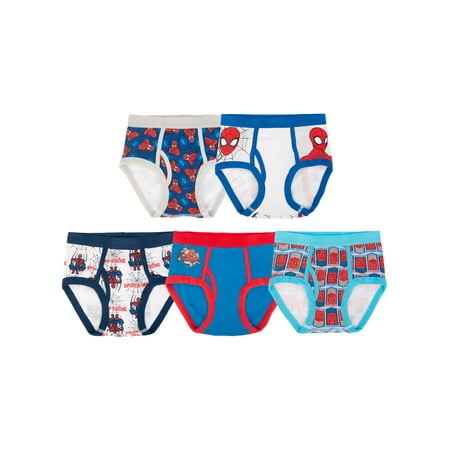 Spider-Man Boys Cotton Brief Character Underwear, 5-Pack Now $8.98