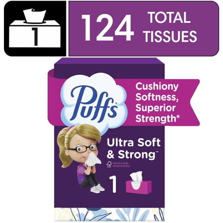 Puffs Ultra Soft Facial Tissues, 1 Family Size Box, 124 Facial Tissues Per Box Now $2.08
